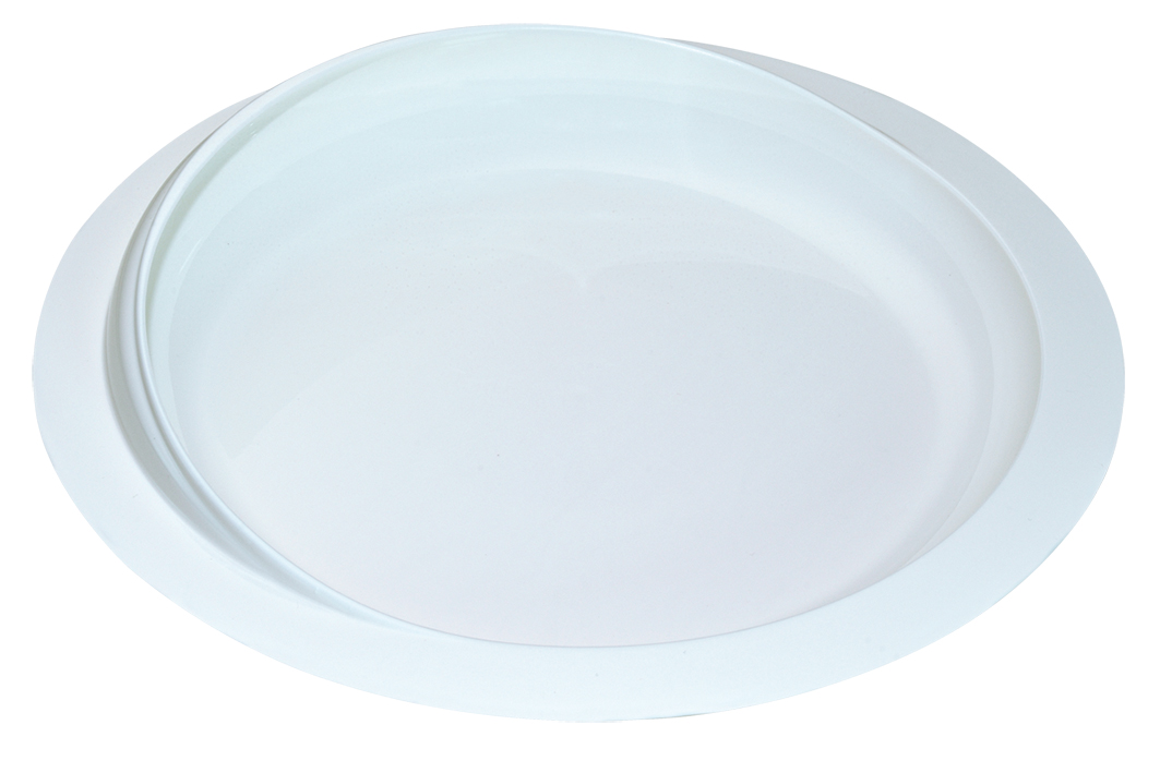 Bord met opstaande rand en zuignap - 24 cm - wit