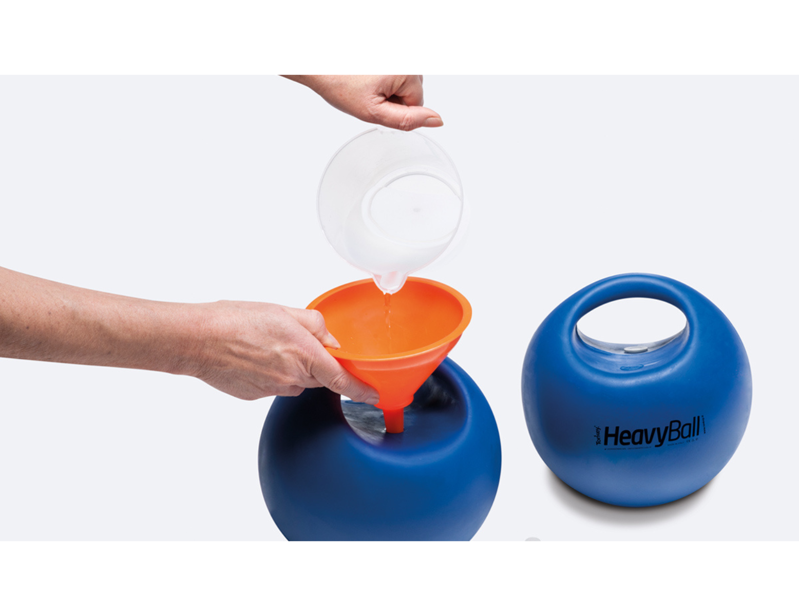 Tonkey HeavyBall - opvulbal met handvat - blauw - 2 stuks