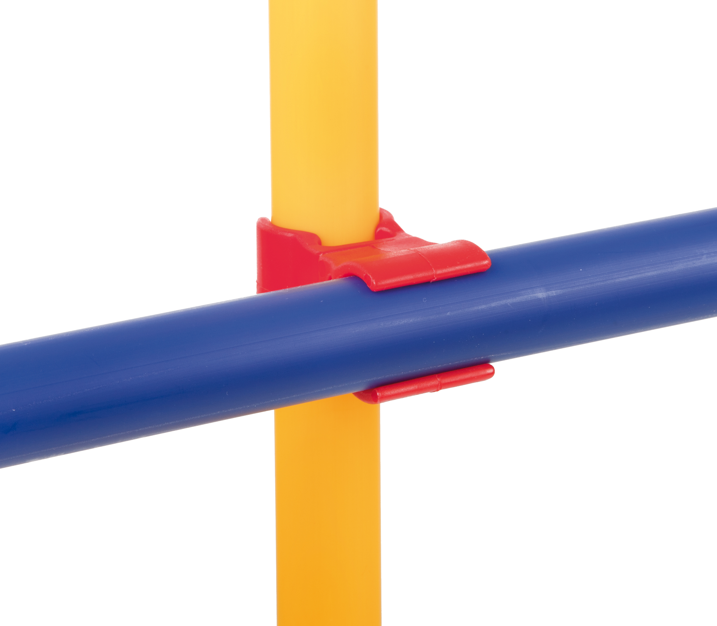Bevestigingsclip voor gymnastiekstokken en -hoepels stok/stok