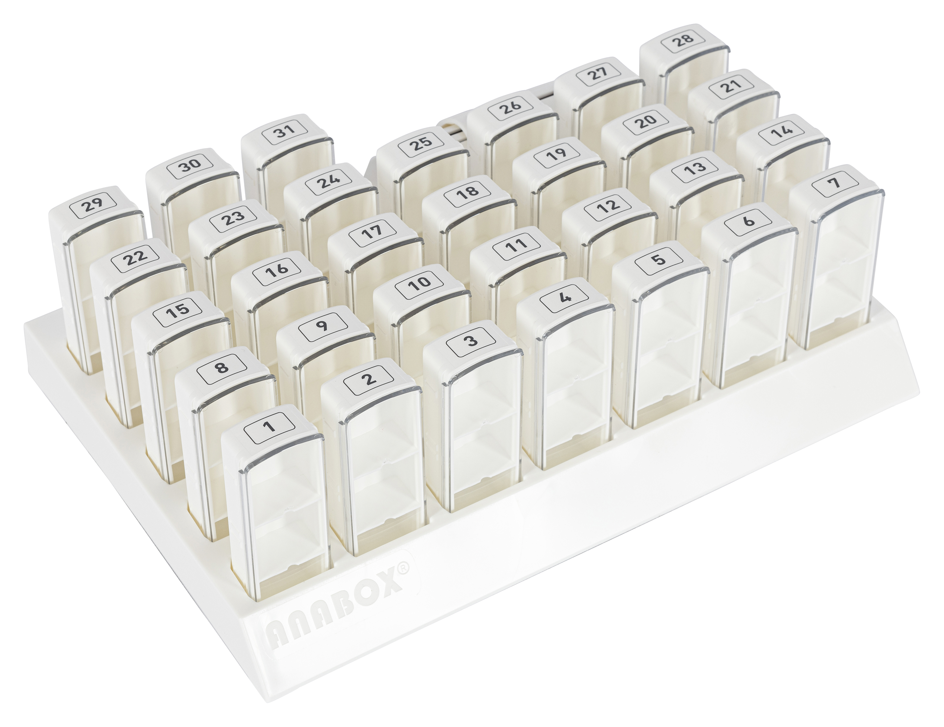 Pillendoos ANABOX - Mini Plus met pillensplijter - voor 31 dagen