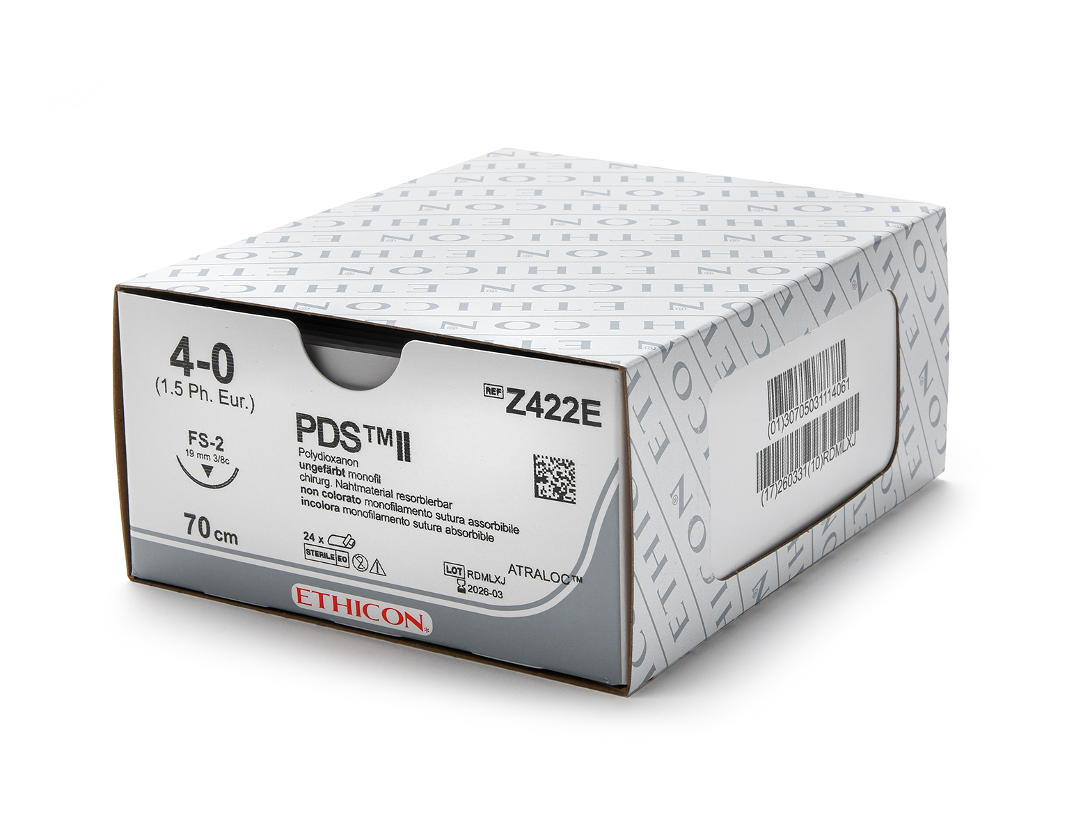 PDS II - 4-0 - FS-2 - 19 mm - 70 cm - ongekleurd (24 st)