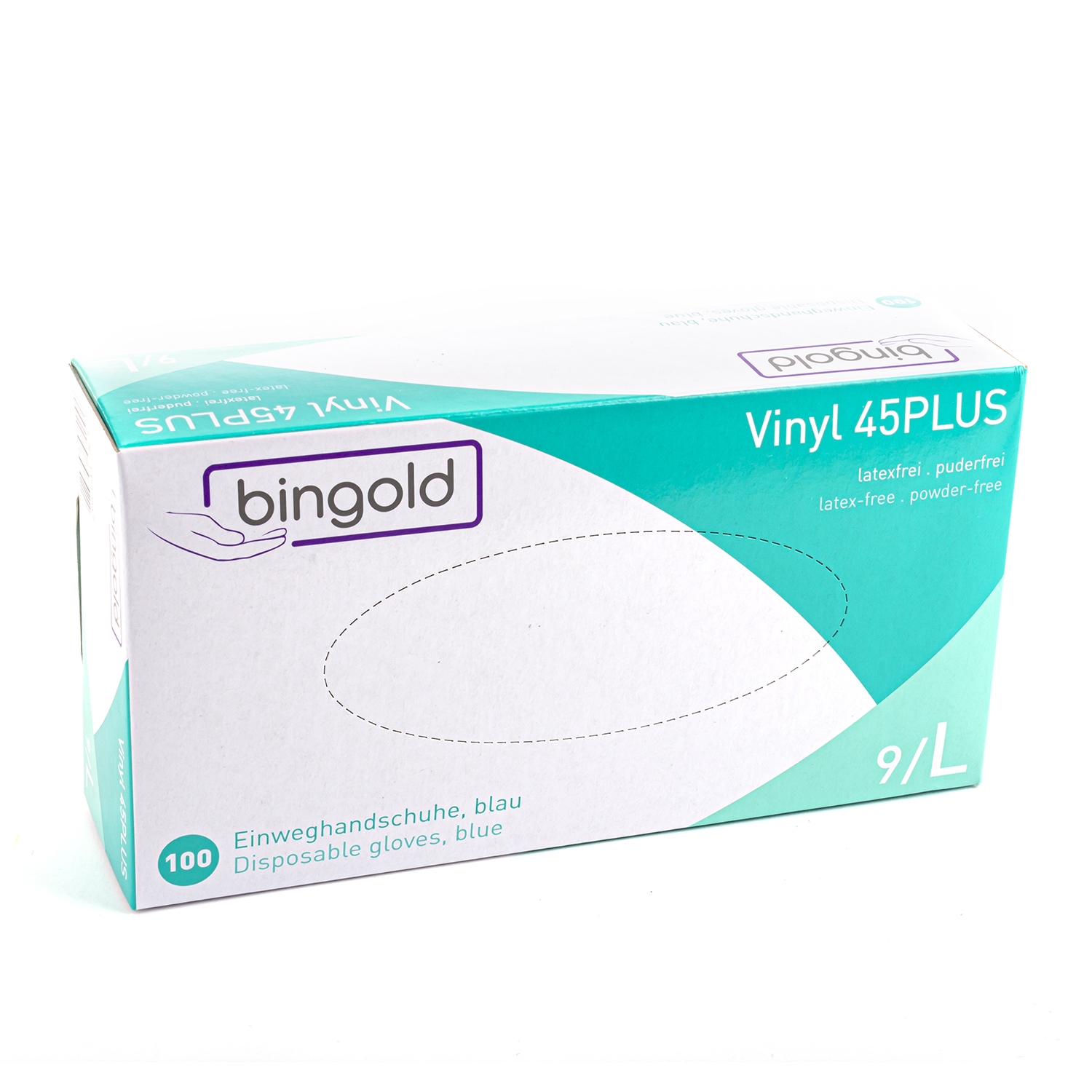 Handschoen Bingold vinyl ongepoederd - transparant - L (100 st)