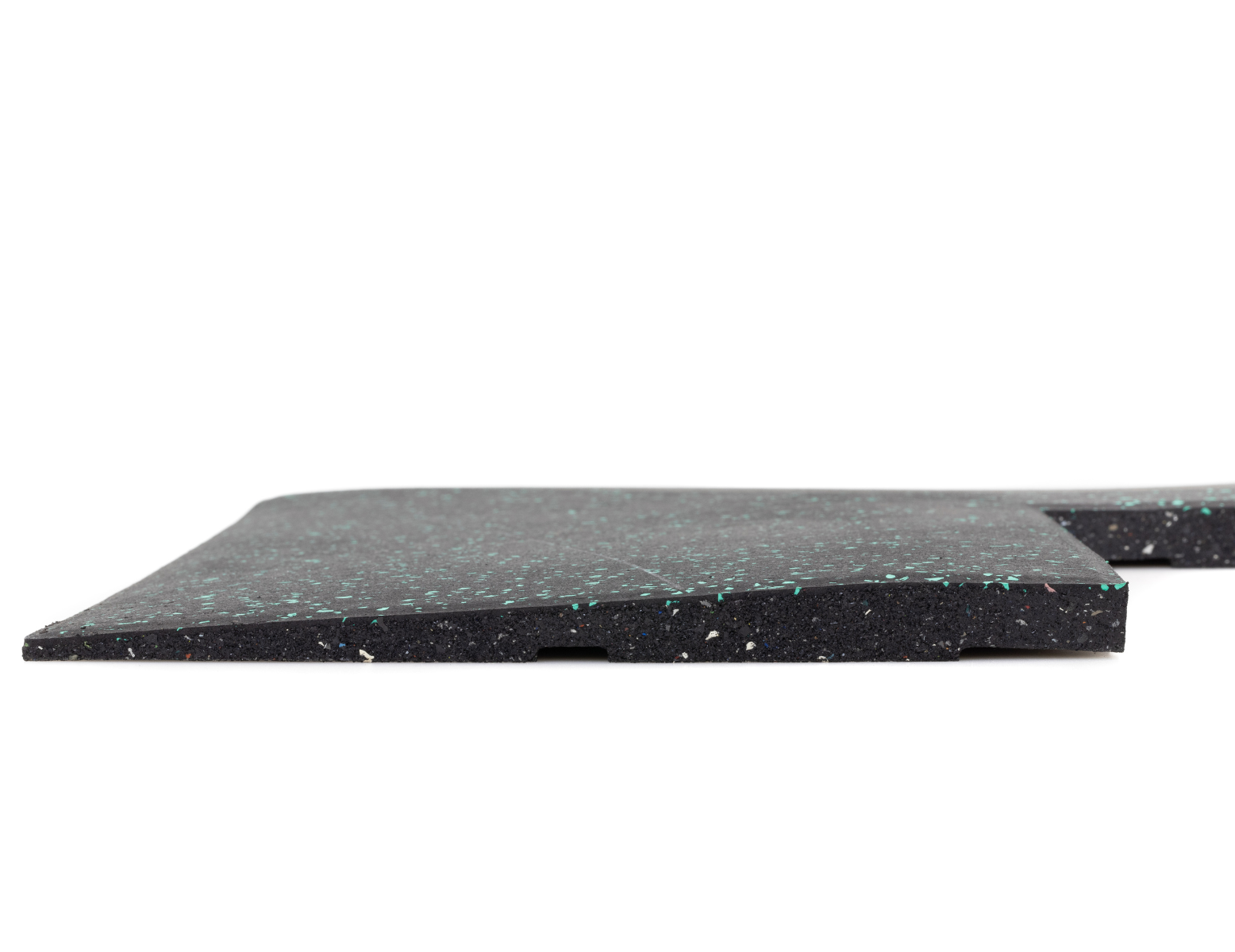 Hoek wigvormig rubberen tegel - 50 x 50 x 2 cm - 15% groen