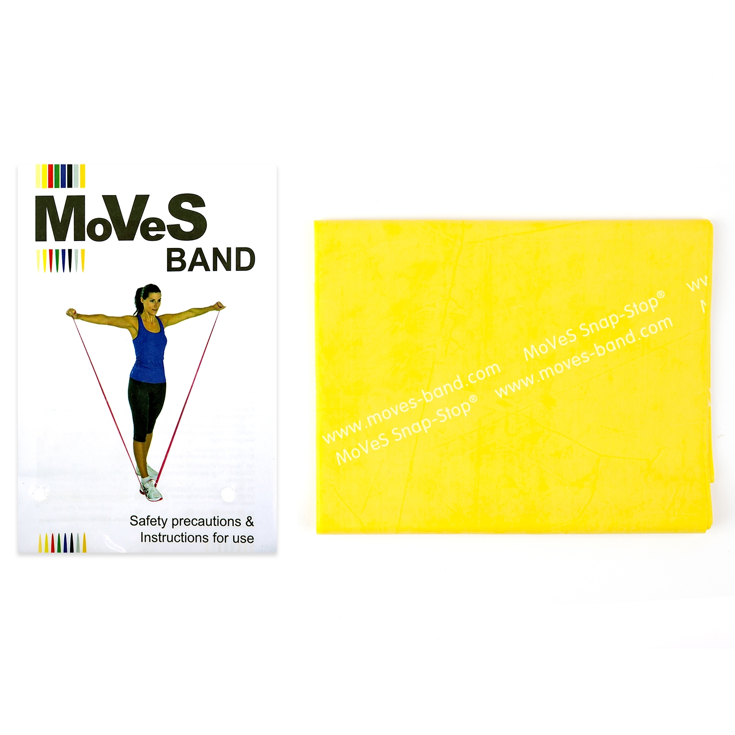 MoVeS oefenband - 2,5 m - licht - geel