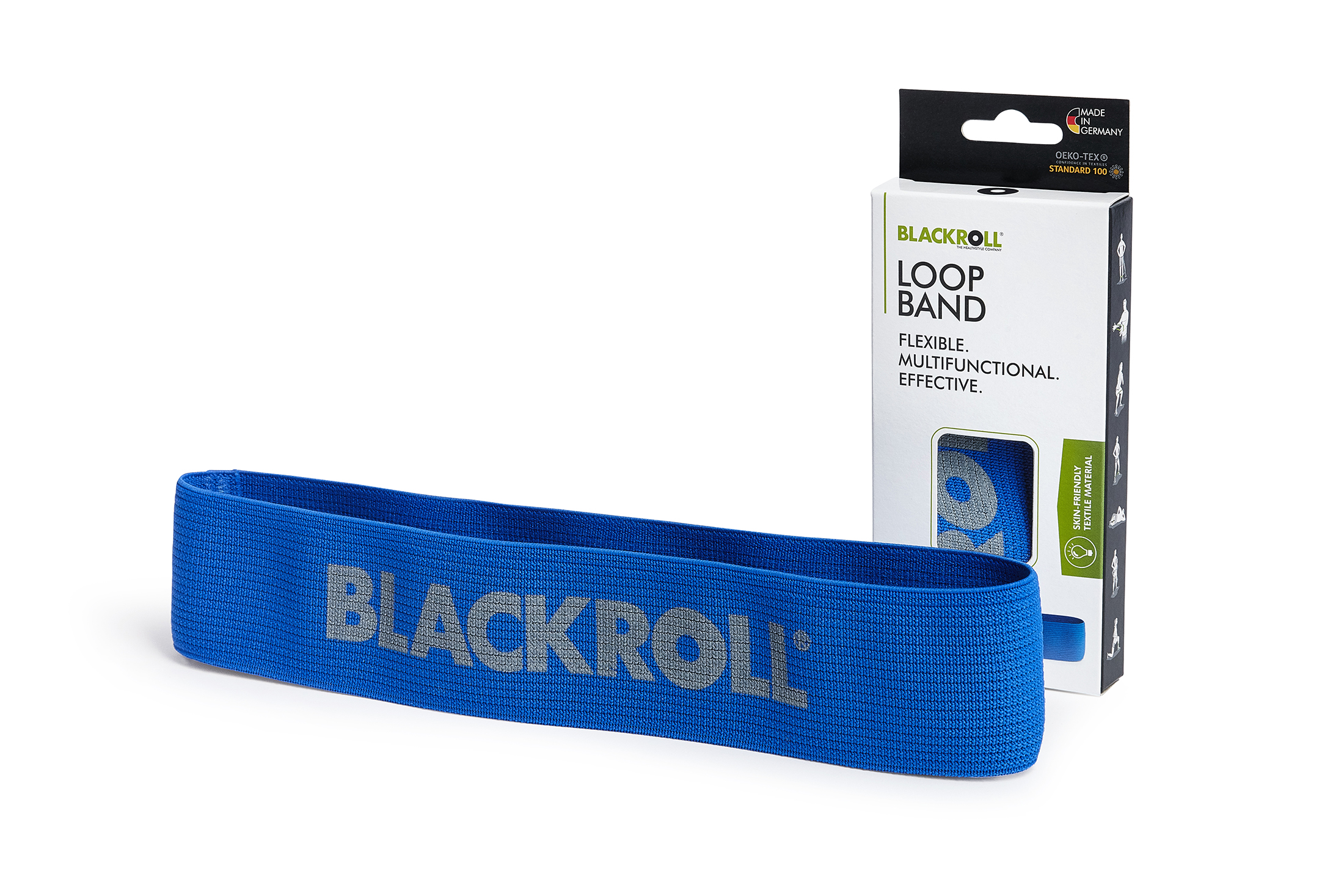 Blackroll loop band textiel -extra sterk - blauw - 30 cm