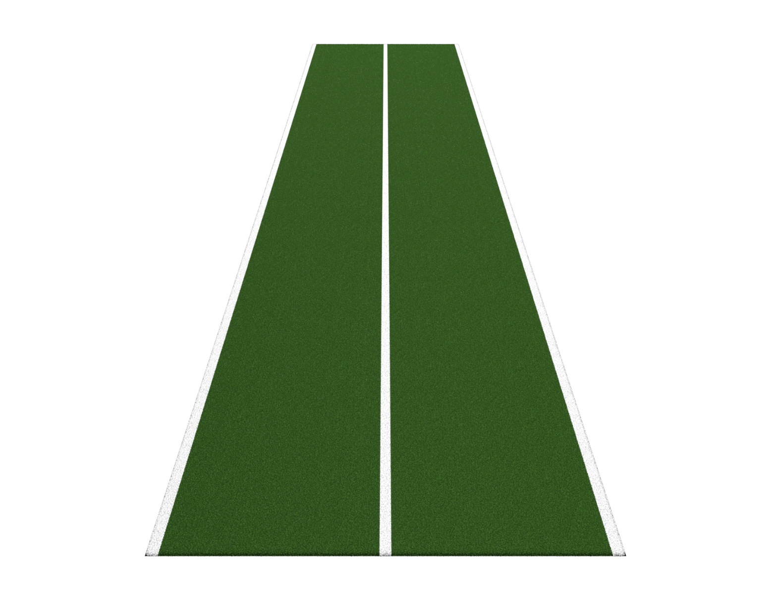 Sprinttrack uni sprint indoor - centrale lijn - getuft kunstgras - 10 x 2 m - groen + wit