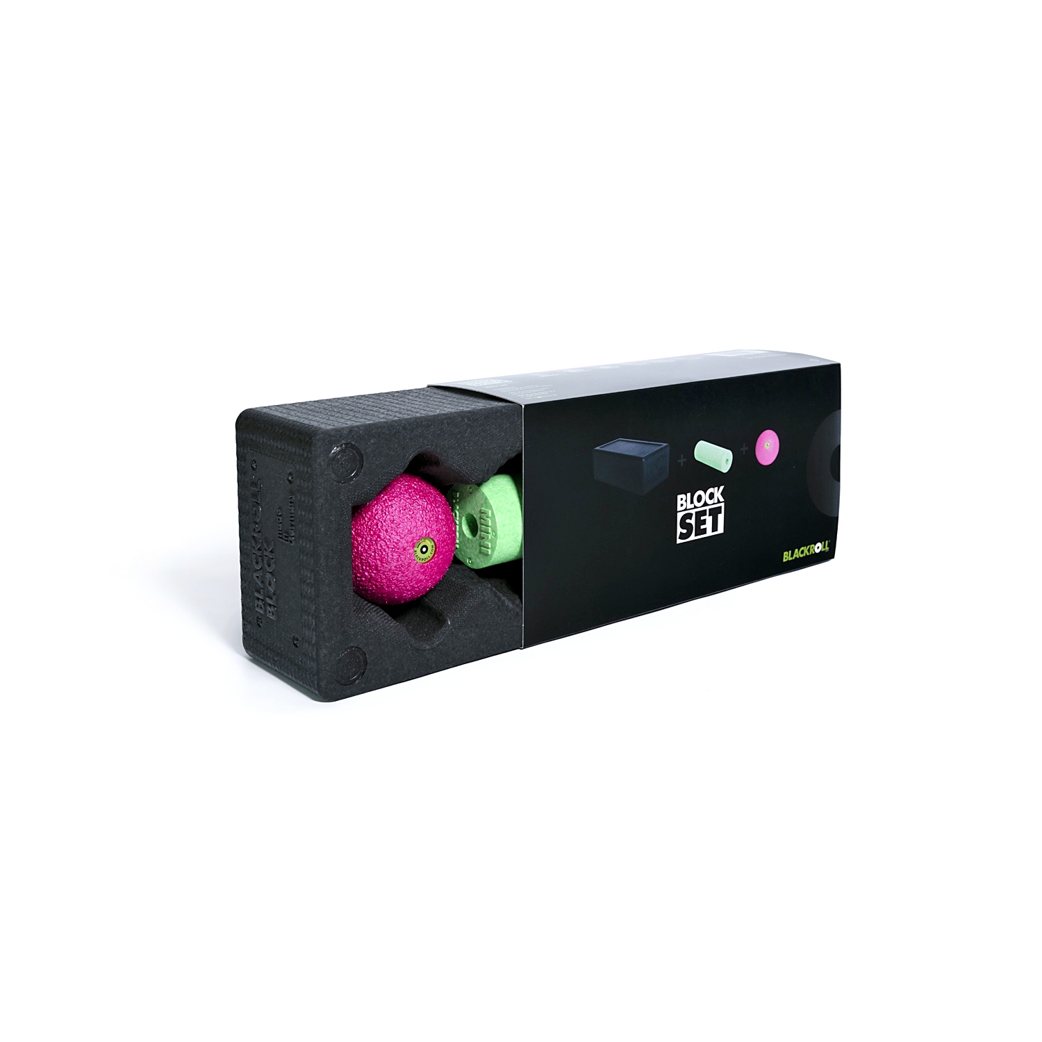 Blackroll Set Block - Mini - ball - zwart/groen/roze