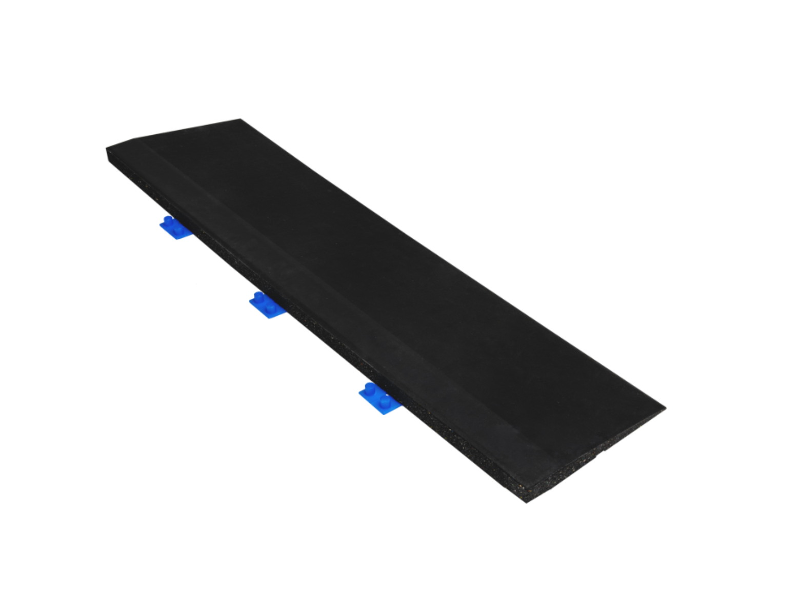 Rand wigvorming rubberen tegel - 100 x 25 x 2 cm - zwart